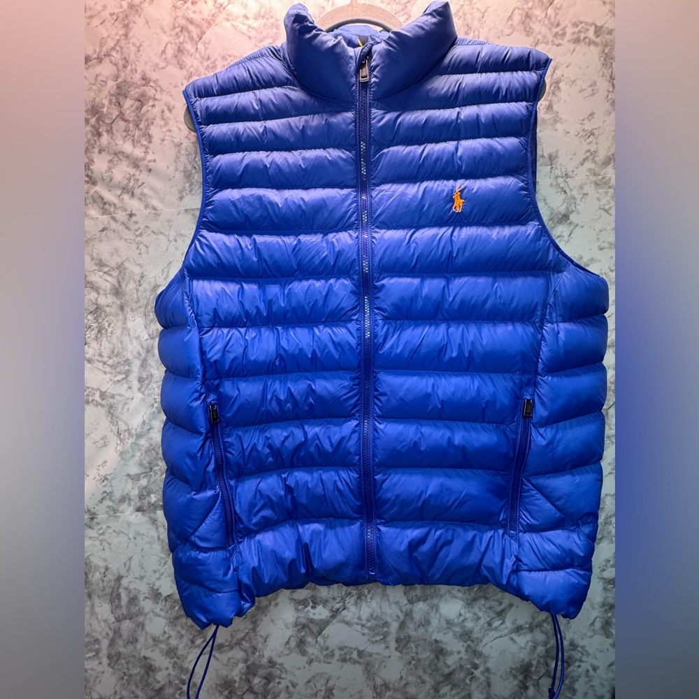 Polo Ralph Lauren Packable Full Zip Puffer Lightweight Vest Blue Size L